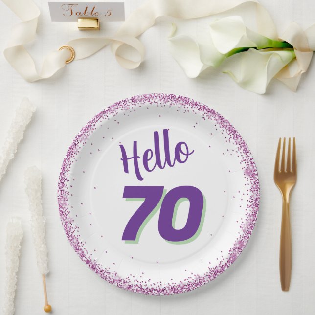 70. Geburtstag oder jedes Alter Pappteller (Hochzeit)