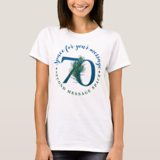70. Geburtstag oder Jubiläum Pfauenfedern T-Shirt