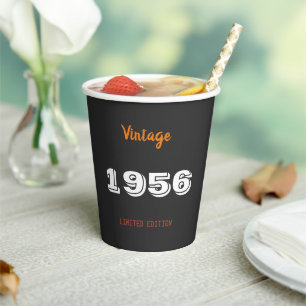 70. Geburtstag Papiertassen – Vintage 1956 Schwarz Pappbecher
