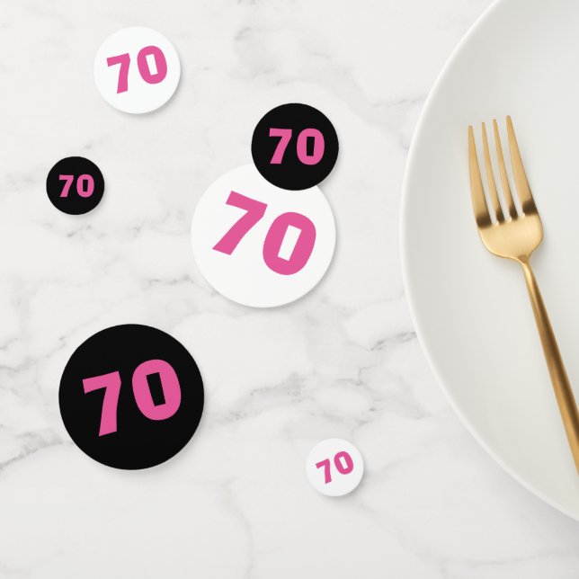 70. Geburtstag PINK Typografie Konfetti (Gruppe)