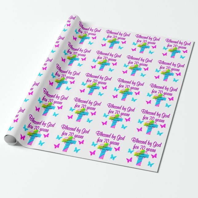 70. GEBURTSTAG PRAYER GESCHENKPAPIER (Ungerollt)