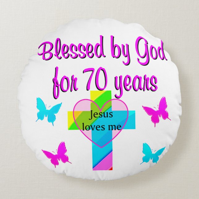 70. GEBURTSTAG PRAYER RUNDES KISSEN (Vorderseite)