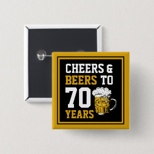 70. Geburtstag Prost & Bier auf 70 Jahre Lustig Button