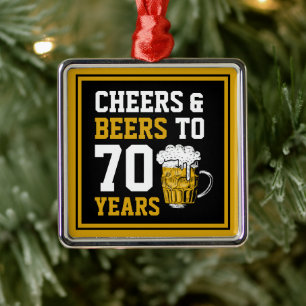 70. Geburtstag Prost & Bier auf 70 Jahre Lustig Ornament Aus Metall