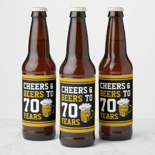 70. Geburtstag Prost & Bier für 70 Jahre Lustig Bierflaschenetikett