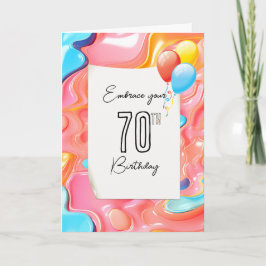 70. Geburtstag Psychedelic 3D Abstrakt Karte
