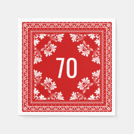 70. Geburtstag Red Bandana Serviette