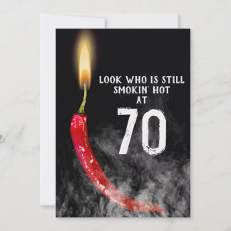 70. Geburtstag Red Hot Pepper Candle Einladung