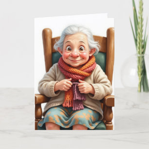 70. Geburtstag Retro-Frau-Texting-Karte Karte