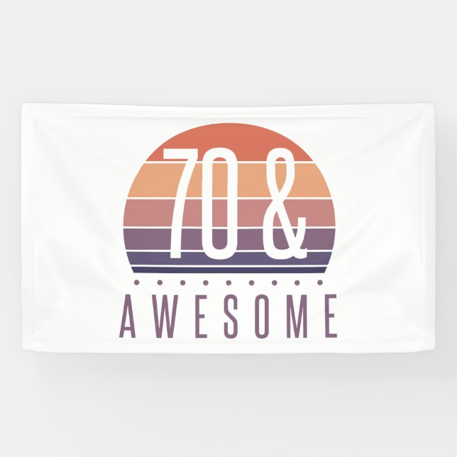 70. Geburtstag Retro Sunset Banner (Horizontal)
