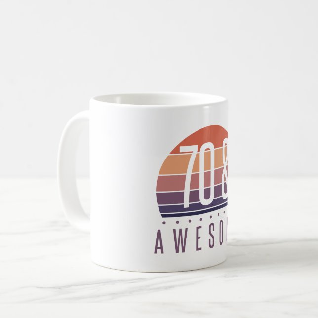 70. Geburtstag Retro Sunset Kaffeetasse (Vorderseite Links)
