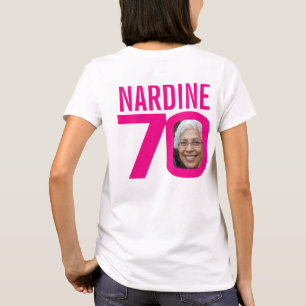 70. Geburtstag rosa individuelle Name und Fotovorl T-Shirt