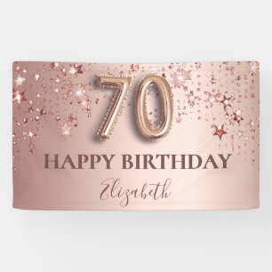 70. Geburtstag Rose Gold Rosa Sterne Ballon Drehbu Banner