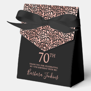 70. Geburtstag Roségold Leopardenprint Vielen Dank Geschenkschachtel