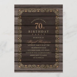 70. Geburtstag Rustikales Wood Extravagant Country Einladung