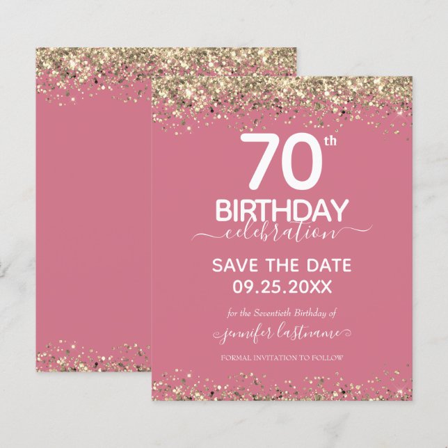 70. Geburtstag Save the Date Einladung (Vorne/Hinten)