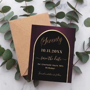 70. Geburtstag schwarz burgund Haushalt Save the D Flyer