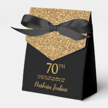 70. Geburtstag Schwarz Gold Glitter Dankeschön