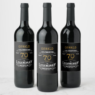 70. Geburtstag Schwarz Gold Legendär Lustig Wein E Weinetikett