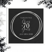70. Geburtstag Schwarz Silber Prost 70 Jahre Party