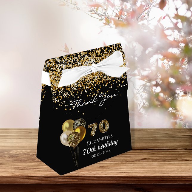 70. Geburtstag schwarzen Gold Leopard Vielen Dank Geschenkschachtel (Von Creator hochgeladen)
