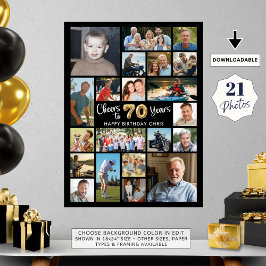 70. Geburtstag Schwarzes Gold 21 Foto Cheers to Ye Poster