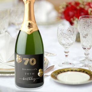70. Geburtstag schwarzes Gold Leoparden drucken Ba