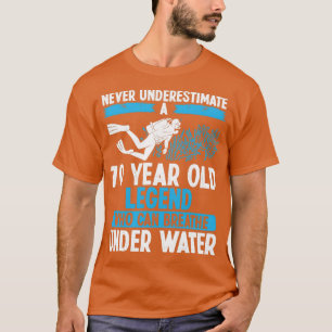 70 Geburtstag Scuba Diving Breathe 70 Jahre alt T-Shirt