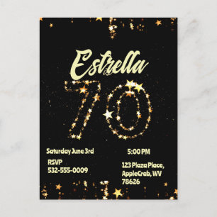 70. Geburtstag Senioren Digital Elegante Party Postkarte
