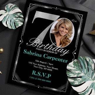 70. Geburtstag Silber und Schwarz Einladung