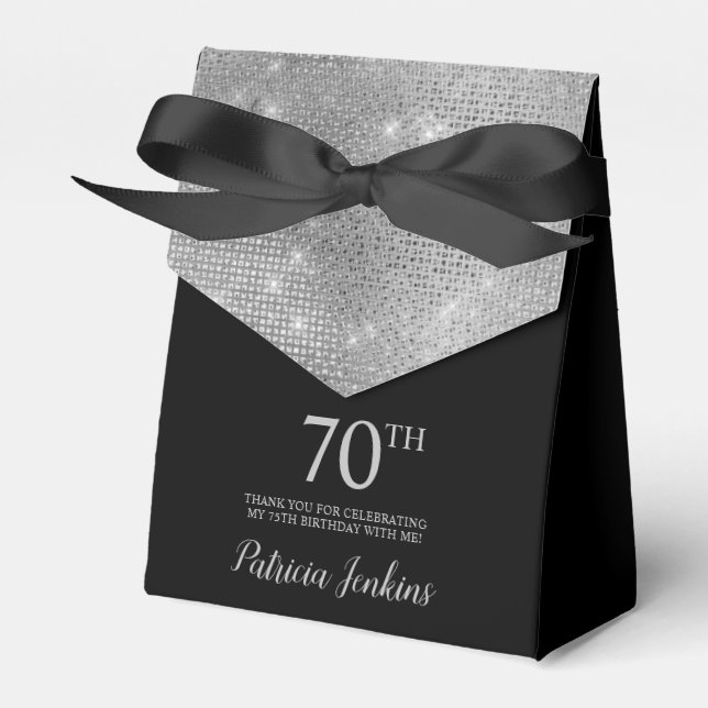 70. Geburtstag Silberne Dankeschön-Geschenkbox Geschenkschachtel (Vorderseite)