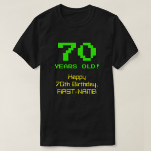 70. Geburtstag: Spaß, 8-Bit-Look, Nerdy / Geeky "7 T-Shirt