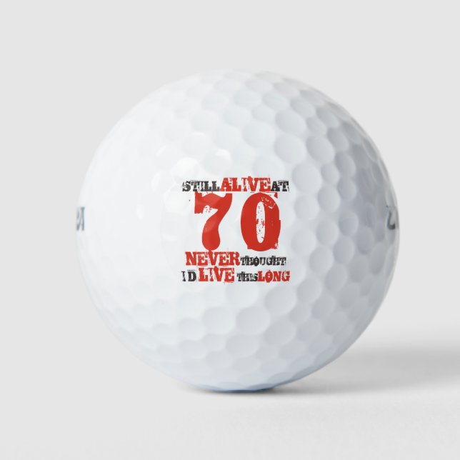 70. Geburtstag Spaß Höhe Golfball (Vorderseite)
