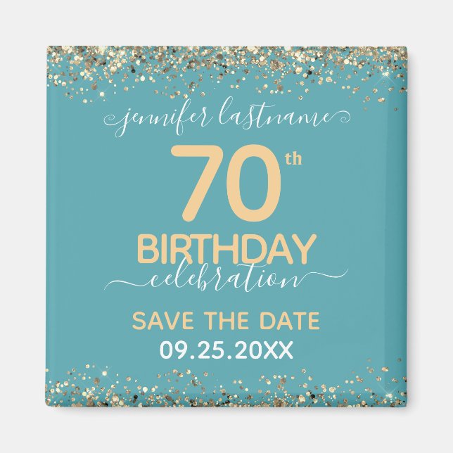 70. Geburtstag Speichern Sie das Datum-Magnet Magnet (Vorne)