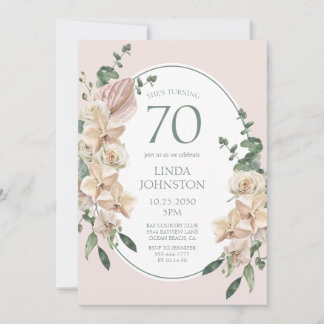 70. Geburtstag tropische Flora Einladung