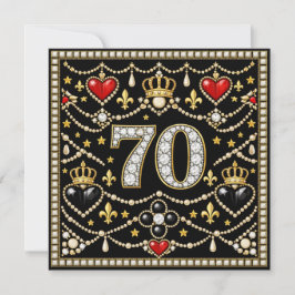 70. Geburtstag Tudor-inspirierte Juwelen Geschicht Einladung
