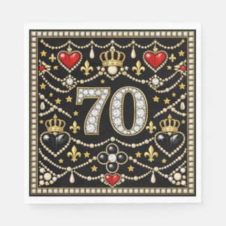 70. Geburtstag Tudor-inspirierter Schmuck Geschenk Serviette