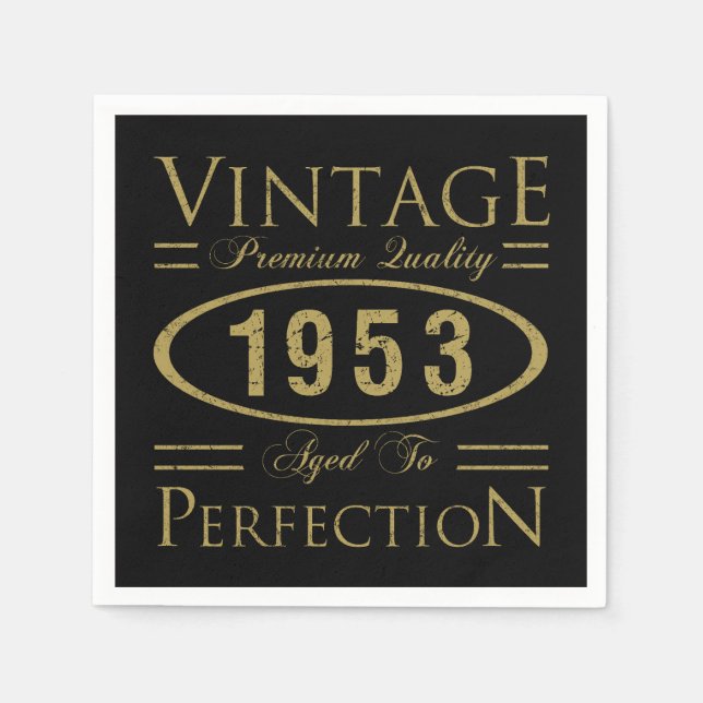 70. Geburtstag Vintag 1953 Serviette (Vorderseite)