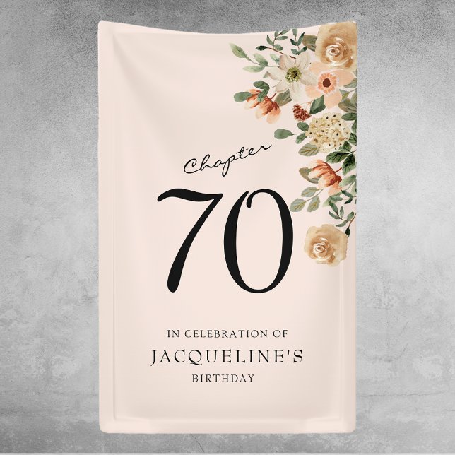 70. Geburtstag Vintag Banner (70th Birthday floral Banner)