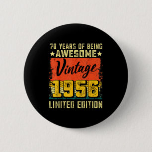 70. Geburtstag Vintage 1956 70 Jahre alte Dekorati Button