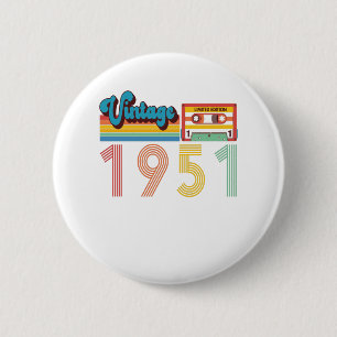 70. Geburtstag Vintage Retro 1951 Kassette Tape Button