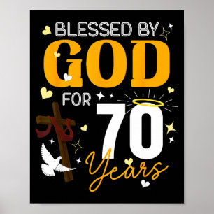 70. Geburtstag Von Gott Gesegnet Für 70 Jahre Alt  Poster