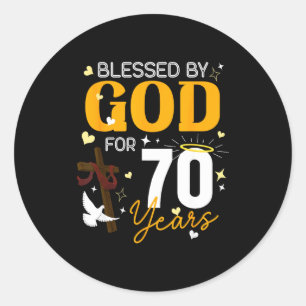 70. Geburtstag von Gott gesegnet für 70 Jahre alt Runder Aufkleber