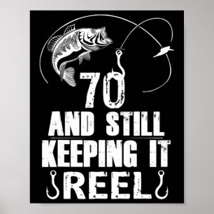 70. Geburtstags-Angeln 70 Jahre alter Fischer-Gesc Poster