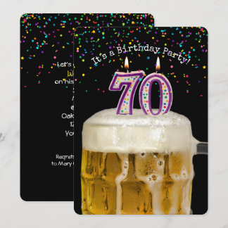 70. Geburtstags-Bier-Party Einladung