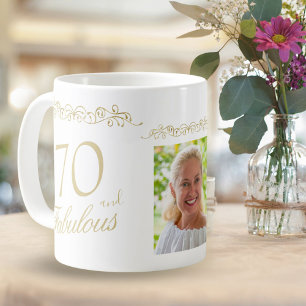 70. Geburtstags-Foto mit fabelhaften Ornamenten Kaffeetasse