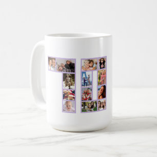 70. Geburtstags-Fotocollage lila Kaffeetasse