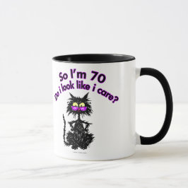 70. Geburtstags-Katzen-Geschenke Tasse