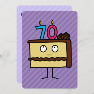 70. Geburtstags-Kuchen mit Kerzen Einladung