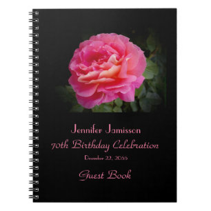 70. Geburtstags-Party-Gast-Buch, rosa Rose Notizblock